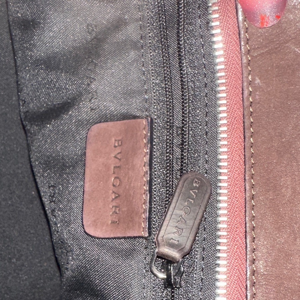 BVLGARI Women’s Brown Suede Leather Top-Handle Bag - Picture 6 of 10